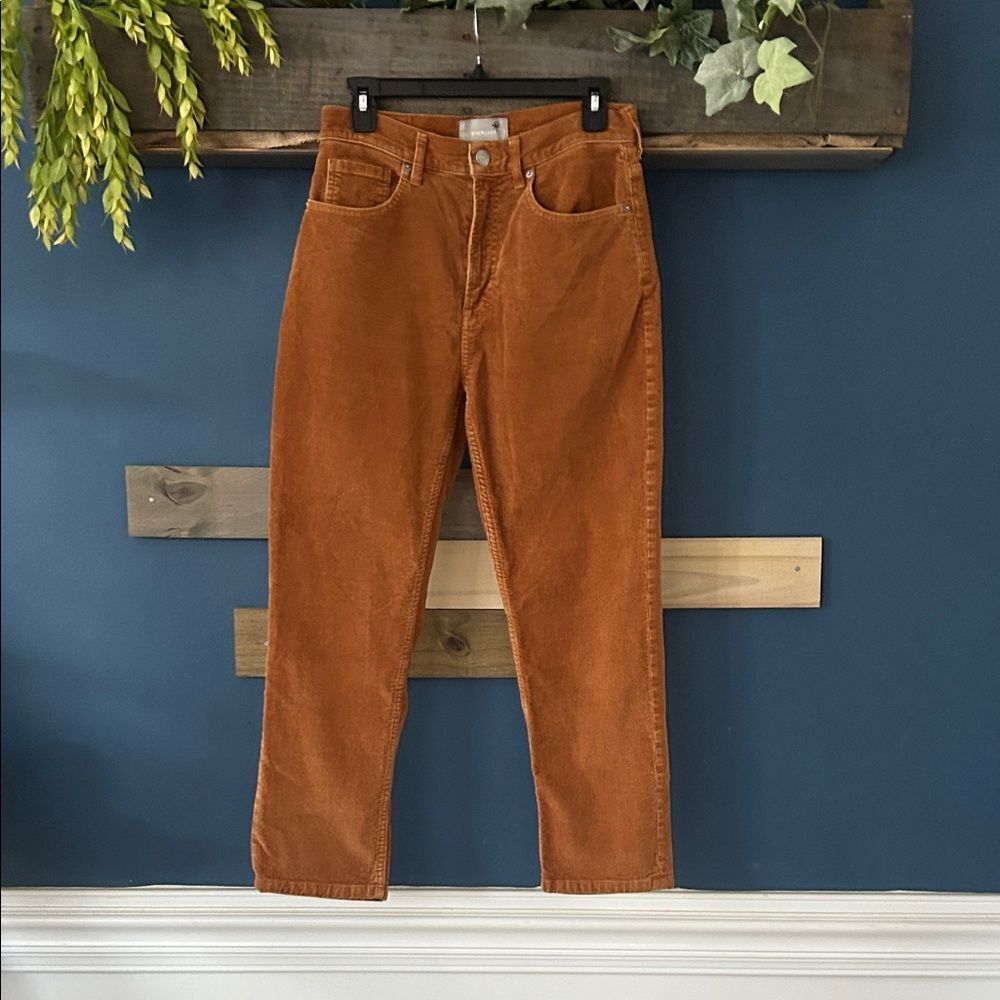 Everlane Cheeky Baby Cord Straight Crop Pants in Acorn EUC. 29